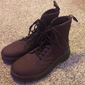 Dr. Martens Air Wair maroon canvas boots